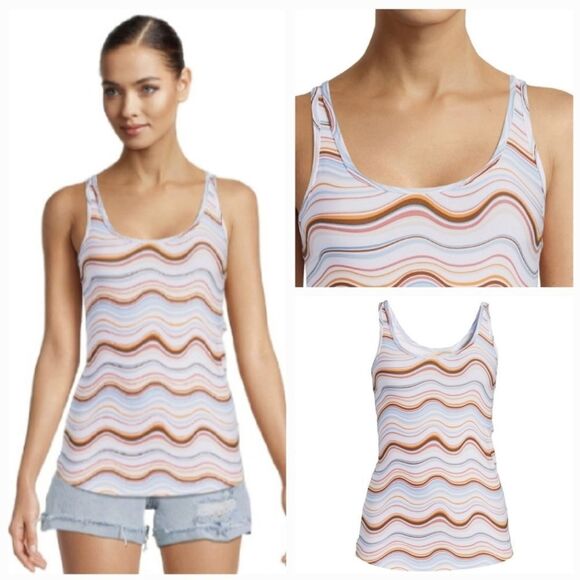 No Boundaries Tops - 🩵NWT Swirl Scoop Neck Stretchy Sleeveless Top XSmall